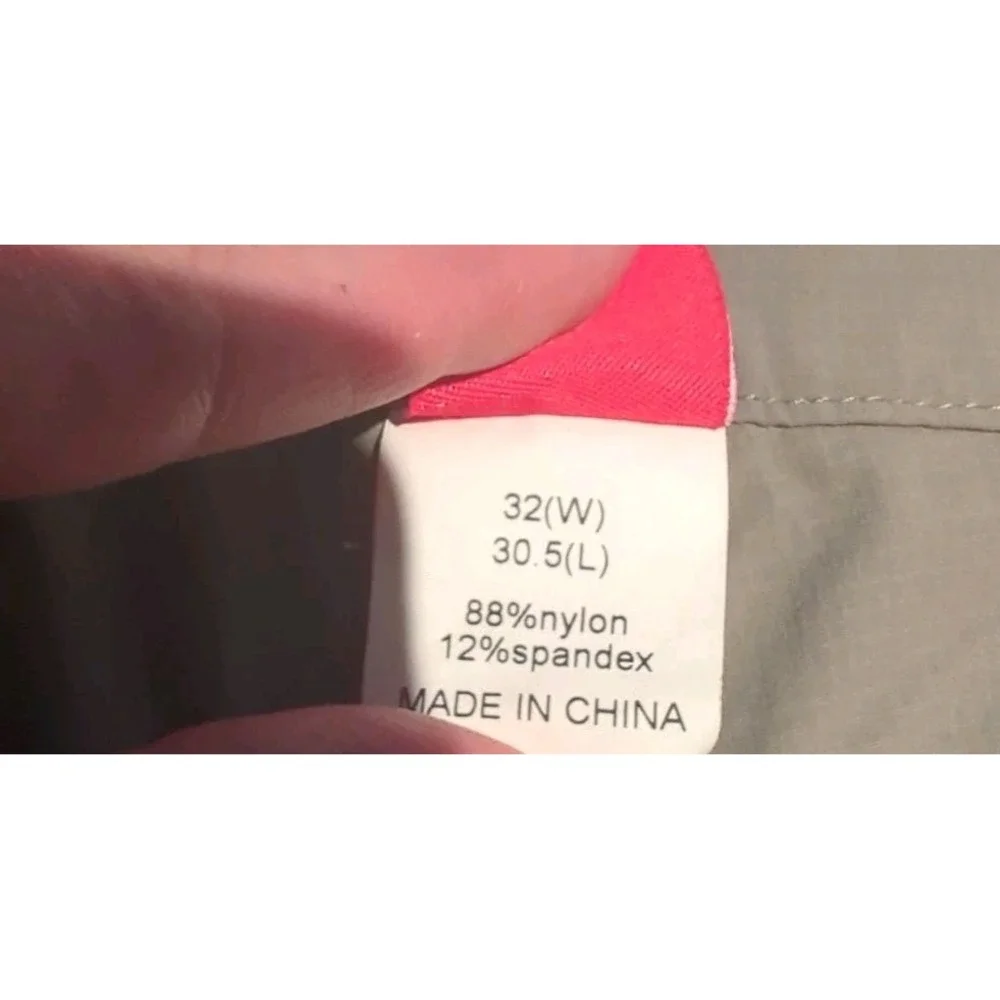 NONWE Mens Convertible Cargo Hiking Pants Sz 32x30.5 Khaki Zip Off Gorpcore